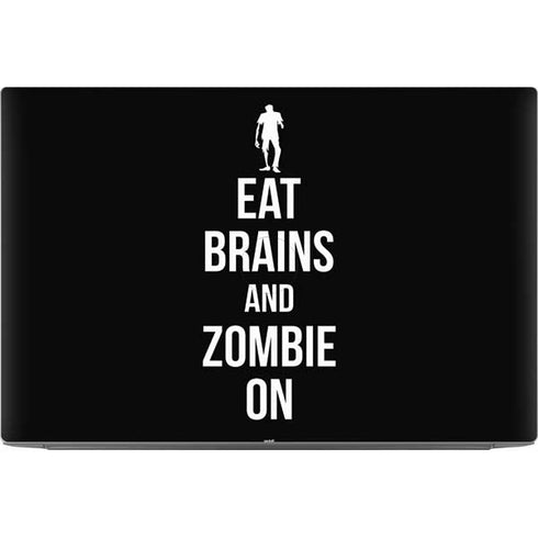 Eat Brains and Zombie On Black Dell XPS Skin